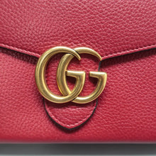 Load image into Gallery viewer, GUCCI GG Marmont Chain Wallet Leather Crossbody Bag Red
