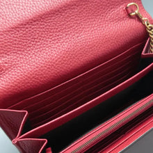 Load image into Gallery viewer, GUCCI GG Marmont Chain Wallet Leather Crossbody Bag Red
