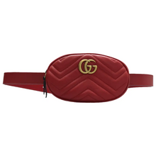 Load image into Gallery viewer, GUCCI GG Marmont Leather Belt Bag Red
