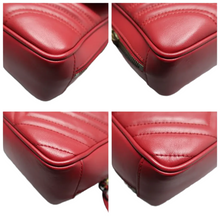 Load image into Gallery viewer, GUCCI GG Marmont Leather Satchel Bag Red
