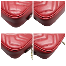 Load image into Gallery viewer, GUCCI GG Marmont Leather Shoulder Bag Red
