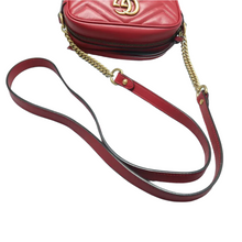 Load image into Gallery viewer, GUCCI GG Marmont Leather Shoulder Bag Red
