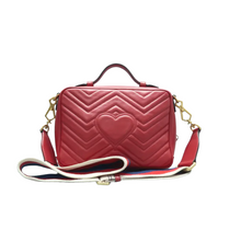 Load image into Gallery viewer, GUCCI GG Marmont Leather Satchel Bag Red
