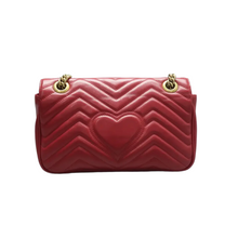 Load image into Gallery viewer, GUCCI GG Marmont Leather Shoulder Bag Red
