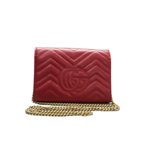 Load image into Gallery viewer, Gucci GG Marmont Leather Shoulder Bag Red
