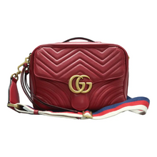 Load image into Gallery viewer, GUCCI GG Marmont Leather Satchel Bag Red
