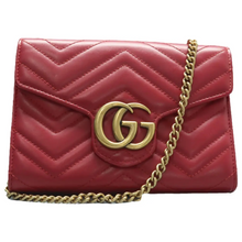 Load image into Gallery viewer, Gucci GG Marmont Leather Shoulder Bag Red
