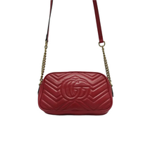 Load image into Gallery viewer, Gucci GG Marmont Leather Shoulder Bag Red
