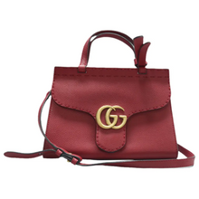 Load image into Gallery viewer, GUCCI GG Marmont Leather Satchel Bag Red
