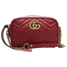 Load image into Gallery viewer, GUCCI GG Marmont Leather Shoulder Bag Red
