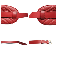 Load image into Gallery viewer, GUCCI GG Marmont Leather Belt Bag Red
