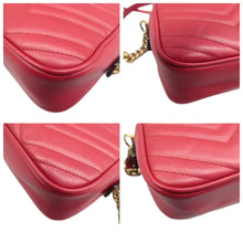 Load image into Gallery viewer, Gucci GG Marmont Small Matelasse Chevron Leather Crossbody Camera Bag Red
