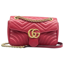 Load image into Gallery viewer, Gucci GG Marmont Leather Shoulder Bag Red
