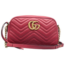 Load image into Gallery viewer, Gucci GG Marmont Leather Crossbody Bag Red
