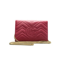 Load image into Gallery viewer, Gucci GG Marmont Leather Shoulder Bag Red
