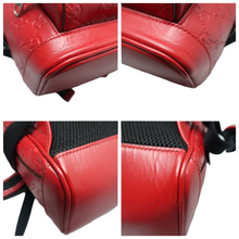 Load image into Gallery viewer, GUCCI Signature GG Leather Backpack Bag Red
