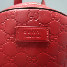 Load image into Gallery viewer, GUCCI Signature GG Leather Backpack Bag Red
