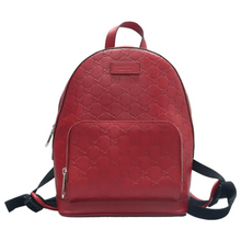 Load image into Gallery viewer, GUCCI Signature GG Leather Backpack Bag Red
