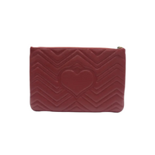 Load image into Gallery viewer, GUCCI GG Marmont Leather Clutch Bag Red
