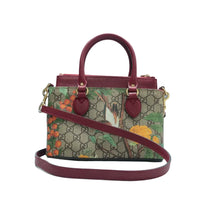 Load image into Gallery viewer, Gucci  Tian Mini Zip Top  GG Supreme Monogram Tote Beige Multicolor Red
