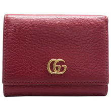 Load image into Gallery viewer, Gucci Compact Folded GG Marmont Leather Wallet Red
