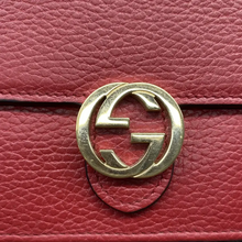 Load image into Gallery viewer, GUCCI Interlocking Wallet On Chain Leather Shoulder Bag Red
