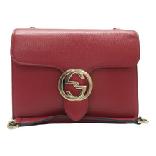 Load image into Gallery viewer, Gucci Interlocking Leather Shoulder Bag Red
