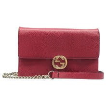 Load image into Gallery viewer, Gucci Interlocking G Leather Shoulder Bag Red
