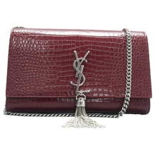 Load image into Gallery viewer, SAINT LAURENT Kate monogramme Tassel Leather Shoulder Bag Red
