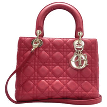 Load image into Gallery viewer, Christian Dior Christian DIOR Lady Dior Patent Leather Satchel Bag Red
