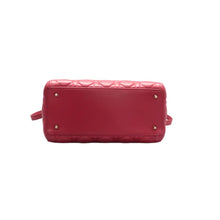 Load image into Gallery viewer, Christian Dior Christian DIOR Lady Dior Patent Leather Satchel Bag Red
