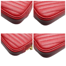 Load image into Gallery viewer, Saint Laurent Lou Leather Shoulder Bag Red
