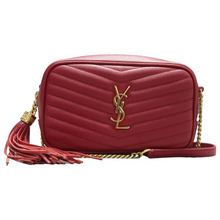 Load image into Gallery viewer, Saint Laurent Lou Leather Shoulder Bag Red
