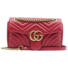 Load image into Gallery viewer, Gucci GG Marmont Leather Shoulder Bag Red
