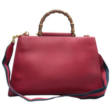 Load image into Gallery viewer, GUCCI Nymphaea Leather Satchel Bag Red
