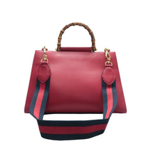 Load image into Gallery viewer, GUCCI Nymphaea Leather Satchel Bag Red
