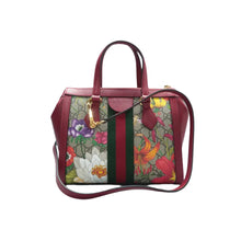 Load image into Gallery viewer, Gucci Ophidia Flora Canvas Satchel Bag Red
