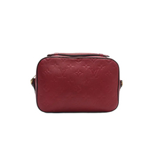Load image into Gallery viewer, Louis Vuitton Saintonge Monogram Red Leather Satchel Bag - Back View
