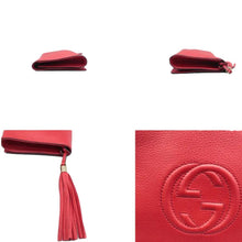 Load image into Gallery viewer, Gucci Soho Pebbled Calfskin Leather Clutch Bag Red
