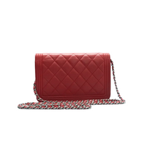 Load image into Gallery viewer, CHANEL Wallet on Chain Leather Shoulder Bag Red
