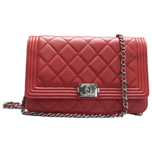 Load image into Gallery viewer, CHANEL Wallet on Chain Leather Shoulder Bag Red
