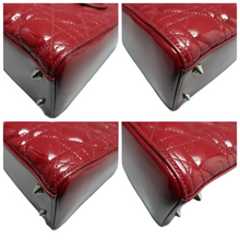 Load image into Gallery viewer, Christian Dior Lady Dior Medium Patent Leather Satchel Bag Red
