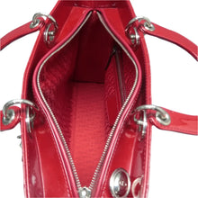 Load image into Gallery viewer, Christian Dior Lady Dior Patent Leather Satchel Bag Red
