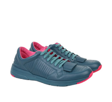 Load image into Gallery viewer, Gucci Leather Fringe Sneakers Teal
