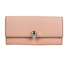 Load image into Gallery viewer, Alexander McQueen Skull Leather Continental Trifold Wallet Pink
