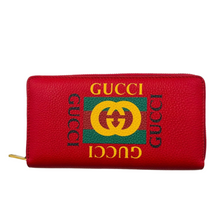 Load image into Gallery viewer, Gucci Long Continental Interlocking G Zip Around Leather Wallet Red
