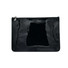 Load image into Gallery viewer, Alexander McQueen Skull Charm Large Patent Leather Pouch Bag Black
