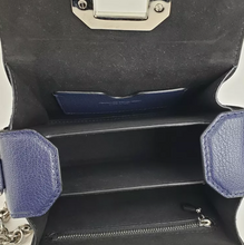 Load image into Gallery viewer, Alexander McQueen Box 16 Python Leather Shoulder Bag Blue
