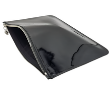 Load image into Gallery viewer, Alexander McQueen Skull Charm Large Patent Leather Pouch Bag Black
