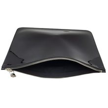 Load image into Gallery viewer, Alexander McQueen Skull Charm Large Patent Leather Pouch Bag Black
